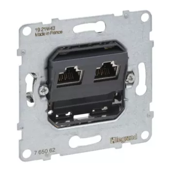 Legrand 765062 lizdų blokas 2 x RJ-45 juoda