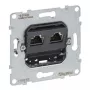 Legrand 765062 lizdų blokas 2 x RJ-45 juoda