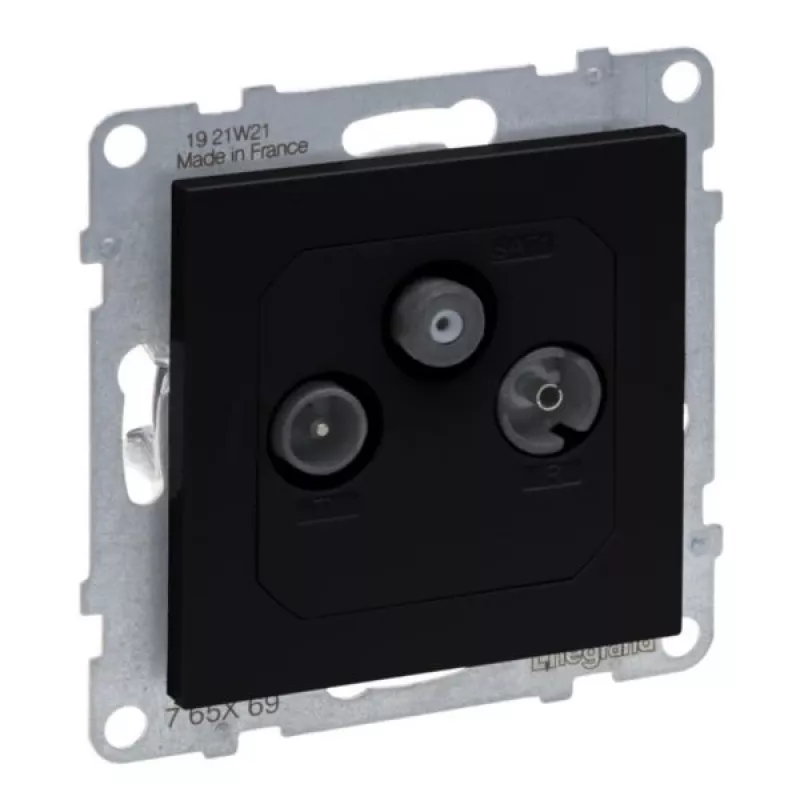 Legrand 765369 lizdas TV + SAT juodas