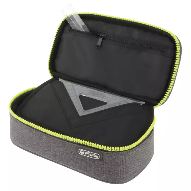 Penalas Herlitz beatBox ABC poliesteris pilkas geltonas 225x120x70 mm