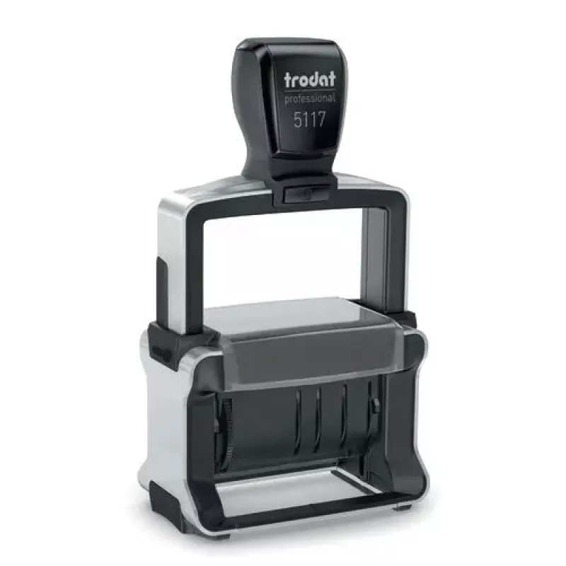 Savaime nusidažantis teksto/datos antspaudas Trodat 5117 — atspaudas 4 x 46 mm, dydis 89×52×160 mm