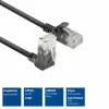 ACT 3 metrų U/UTP CAT6A LSZH plonas komutacinis kabelis su RJ45 jungtimis, 90° kampu į viršų ir tiesi
