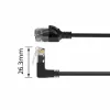 ACT 3 metrų U/UTP CAT6A LSZH plonas komutacinis kabelis su RJ45 jungtimis, 90° kampu į viršų ir tiesi