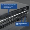 ACT juodas 0.25 metro U/UTP CAT6A LSZH plonas komutacinis kabelis su RJ45 jungtimis 90° kampu žemyn į tiesią