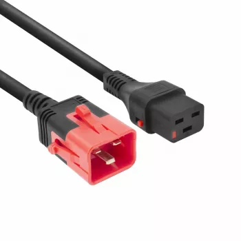 ACT maitinimo laidas C19 IEC Lock C20 IEC Lock dvigubas užraktas juodas 2 m 250 V 16 A