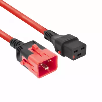 ACT maitinimo laidas C19 IEC Lock - C20 IEC Lock dvigubas užraktas raudonas 3 m, PC3641