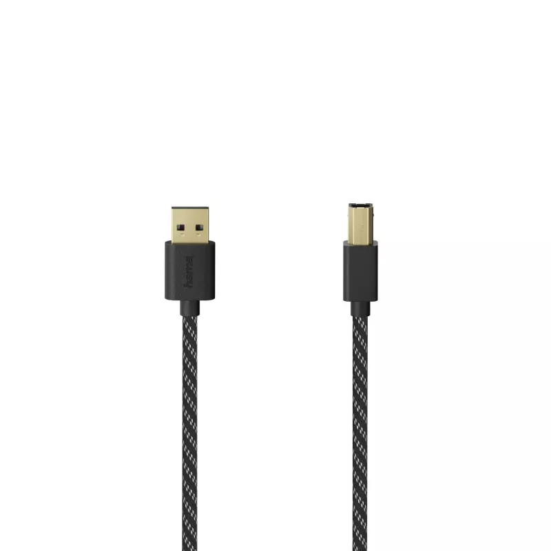 Hama 00201001 USB laidas USB 2.0 1,5 m USB A USB B juodas, sidabrinis