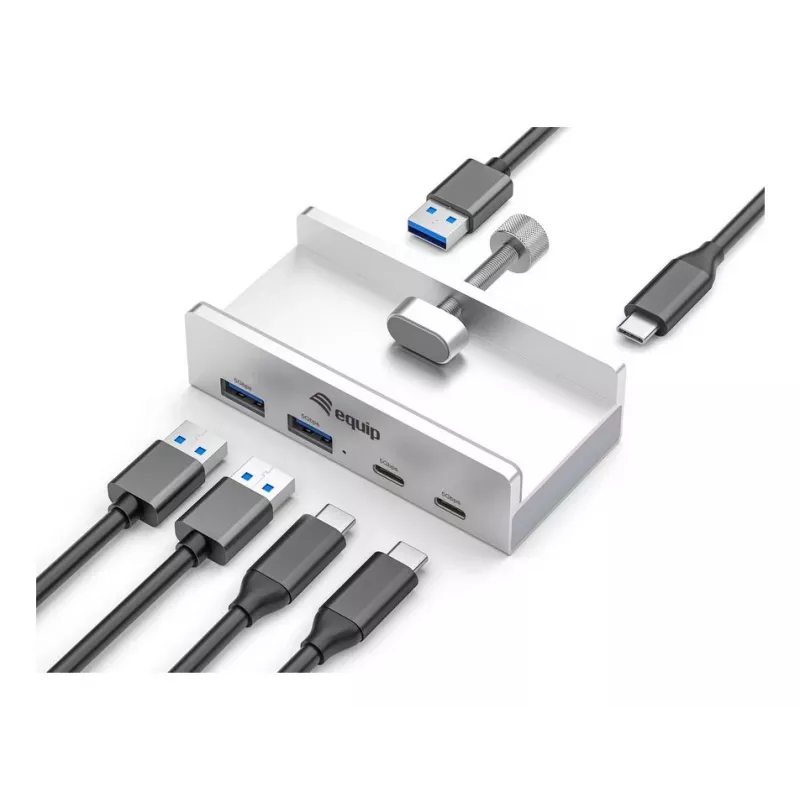 Equip 128967 sąsajos šakotuvas USB 3.2 Gen 1 (3.1 Gen 1) Type-A 5000 Mbit/s aliuminis