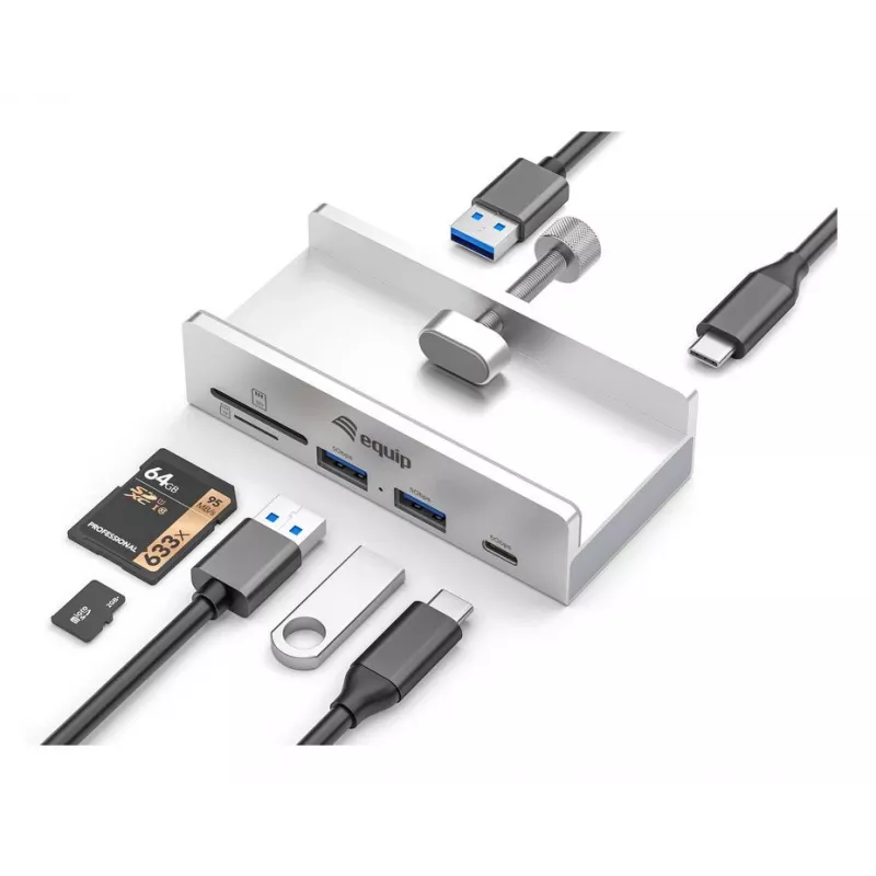 “Equip” 128968 USB šakotuvas, USB 3.2 Gen 1 (3.1 Gen 1) Type-A, 5000 Mbit/s, aliuminis