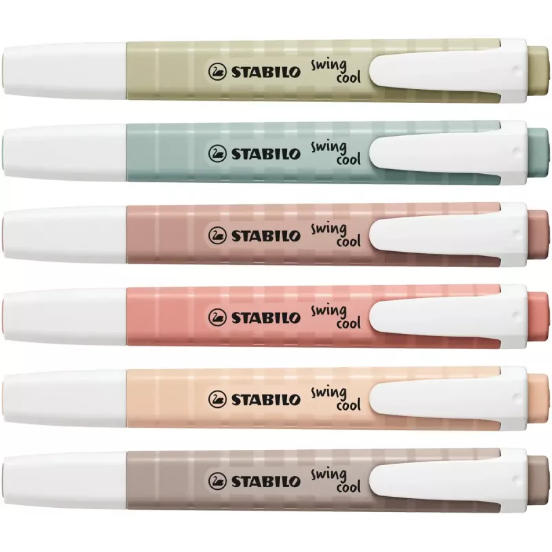 Marker STABILO swing cool NatureCOLORS 6 vnt. Plokščias antgalis Įvairiaspalvis