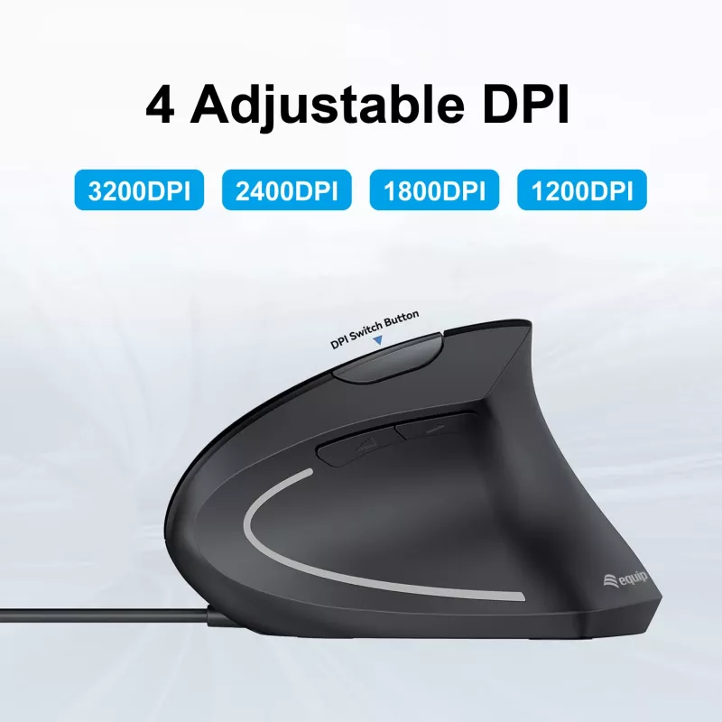 Equip 245118 pelė universali dešiniarankiams USB Type-A optinė 3200 DPI