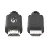 Manhattan HDMI 4K@60Hz kabelis su eternetu, 2 m, tinka VISIEMS 4K ir 1080p/HD naudojimams – atnaujinant dabar arba pasiruošus, kai prireiks, kištukas–kištukas, juodas, Ultra HD 4k x 2k, garantija visam naudojimo laikui, Premium High Speed, atitinka HDMM2MP