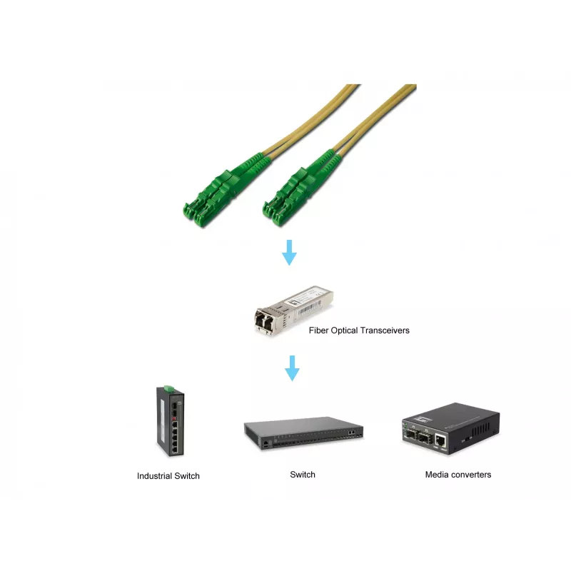 Equip E2000/APC į E2000/APC šviesolaidinis kabelis, SM, dvipusis, 2,0 m, 2 m, OS2, E-2000, E2000