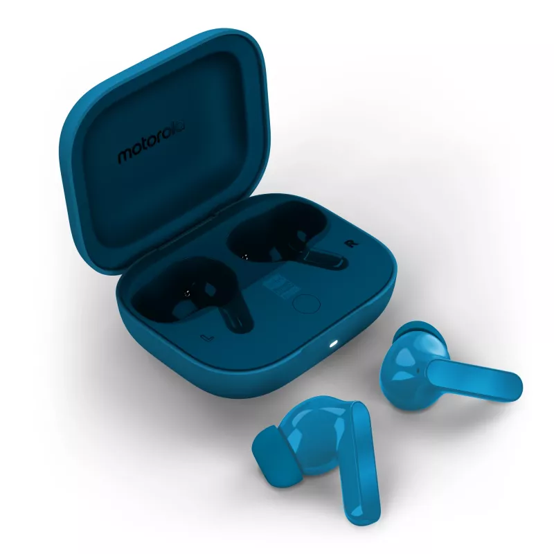 Motorola Moto Buds Bass ausinės True Wireless Stereo (TWS) į ausis įdedamos Skambučiams / Muzikai Bluetooth Mėlyna