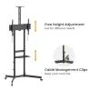 TV vežimėlis EQUIP 37 colių–70 colių Economy 37–70 colių ekranams, 70 kg talpa, VESA 100x100–600x400, aukštis 1337–1430 mm, pasvirimas -10°–5°, juodas