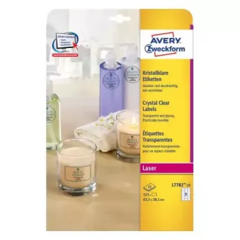 Lipnios etiketės Avery L7782-25, užapvalinto stačiakampio formos