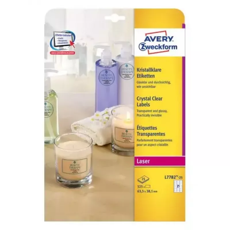 Lipnios etiketės Avery L7782-25, užapvalinto stačiakampio formos