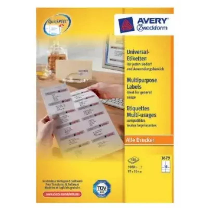 Spausdintuvų etikečių Avery 3679 Baltos
