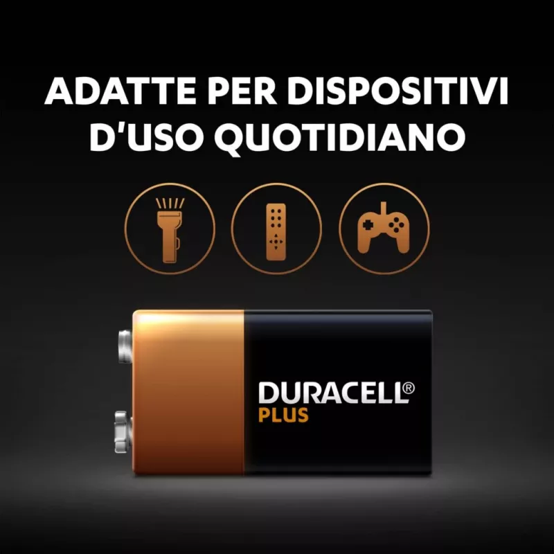 Duracell Plus vienkartinė baterija 9V šarminė