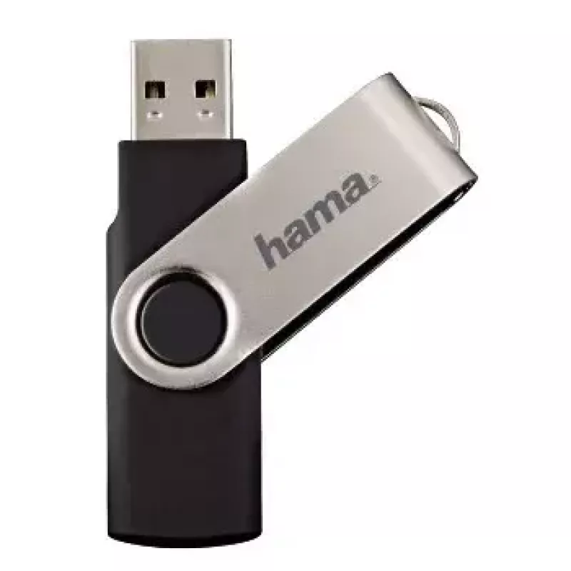 “Hama 8GB Rotate” USB atmintukas, USB Type-A 2.0, juodas, sidabrinis