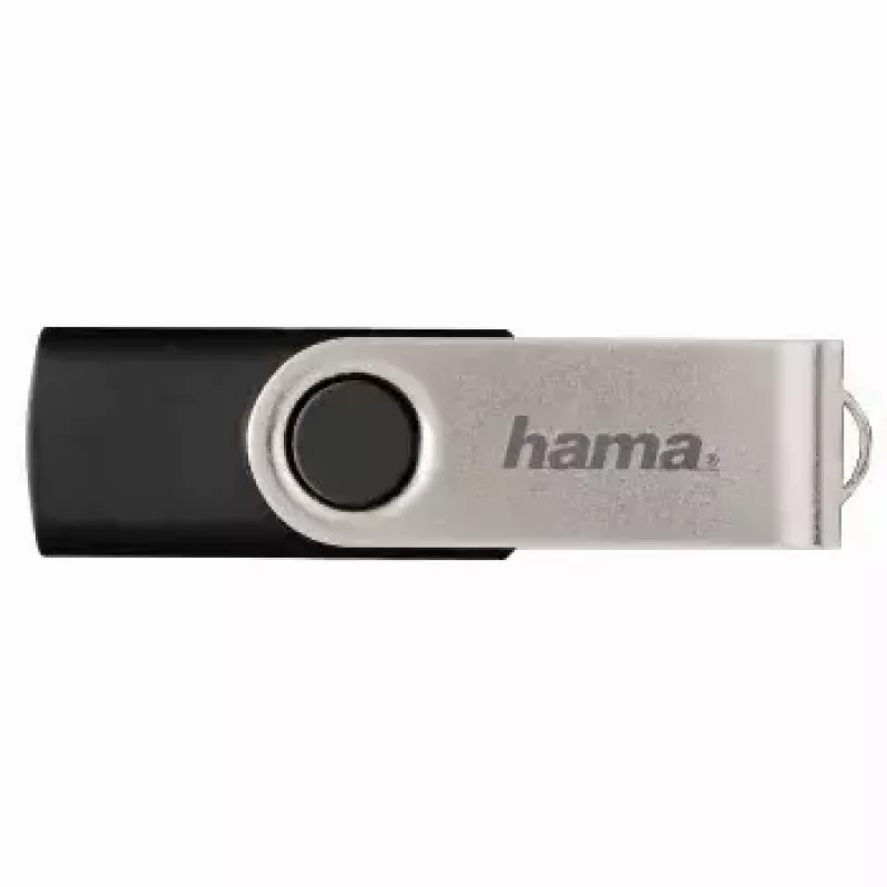 “Hama 8GB Rotate” USB atmintukas, USB Type-A 2.0, juodas, sidabrinis