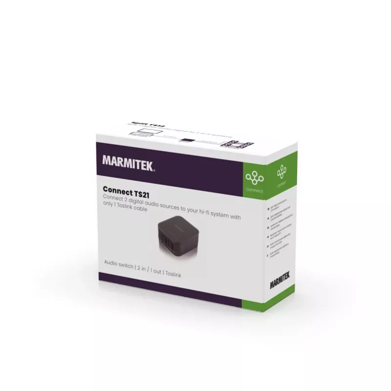 Marmitek Connect TS21 – optinis perjungiklis – 2 įėjimai / 1 išėjimas – Toslink