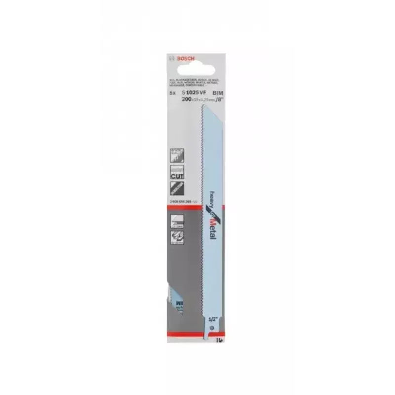 Bosch 2 608 656 265 siaurapjūklio/slankiojo pjūklo/atbulinio pjūklo geležtė Sabre pjūklo geležtė Bimetalinis 5 vnt.