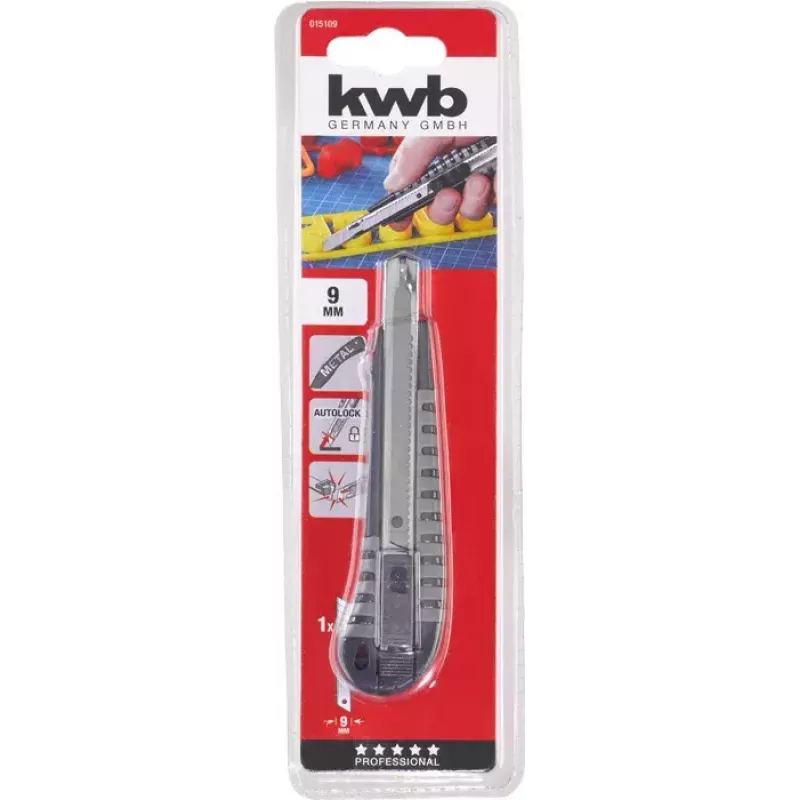 Naudingas peilis KWB 015118 Juodas peilis su atlenkiama geležte