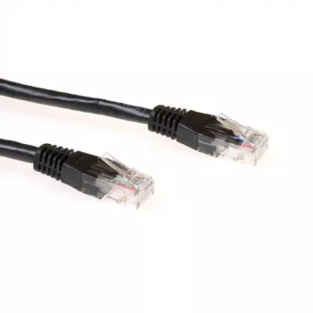 ACT Juoda 2 meter U/UTP CAT6A komutacinis kabelis su RJ45 jungtimis