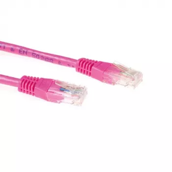 ACT rožinis 7 metrų U/UTP CAT6A komutacinis kabelis su RJ45 jungtimis