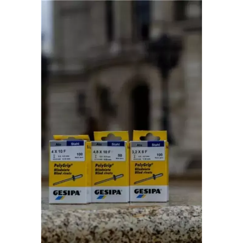 Akloji kniedė GESIPA 1432060 Nerūdijantis plienas Pilka 6,5 mm galvutė 3,2 mm kotelis 8 mm ilgis