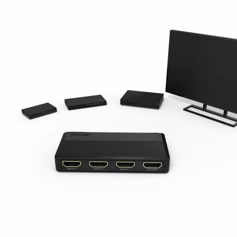 Hama 00121760 vaizdo jungiklis HDMI juodas 1080p DTS-HD Dolby Digital
