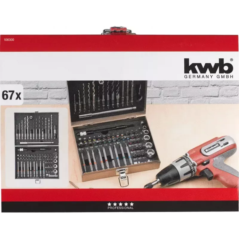 Grąžtų antgalių rinkinys KWB 106300 67 vnt.