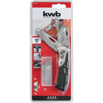 Daugiafunkcis peilis KWB 016910 Peilis su fiksuojama geležte Juodas Drop point tipo smaigalys