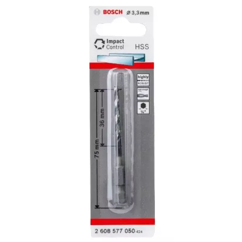 Sraigtinis grąžtas Bosch HSS 3,3 mm