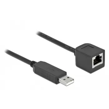 Nuosekliosios jungties kabelis DeLOCK 64164 USB 2.0 Type-A į RS-232 RJ45 1 m juodas