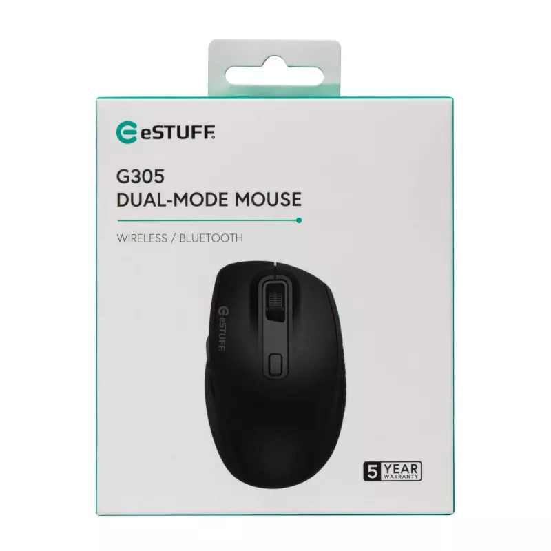 eSTUFF GLB214002 pelė Biuro Dešiniarankiams RF belaidė + Bluetooth IR LED 1800 DPI