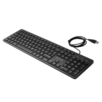 eSTUFF GLB211402 klaviatūra biurui USB QWERTZ vokiška juoda