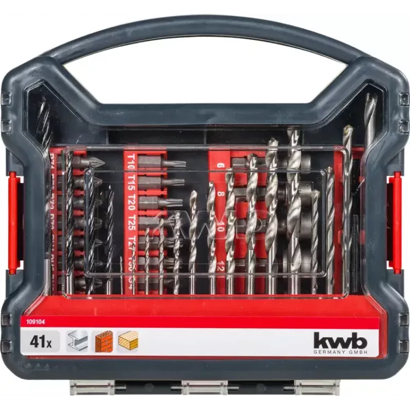 KWB 109104 atsuktuvų antgalių rinkinys 41 vnt. Phillips Pozidriv Torx