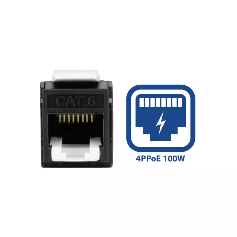 ACT Keystone Jack RJ45 CAT6 neekranuotas be įrankių su sklende, juoda