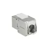 ACT Keystone Jack RJ45 CAT6 ekranuotas, be įrankių, su sklende, sidabrinis baltas