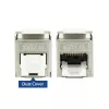 ACT Keystone Jack RJ45 CAT6 ekranuotas, be įrankių, su sklende, sidabrinis baltas