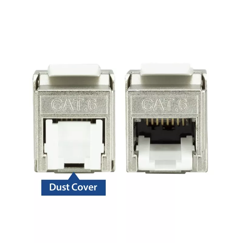 ACT Keystone Jack RJ45 CAT6 ekranuotas, be įrankių, su sklende, sidabrinis baltas