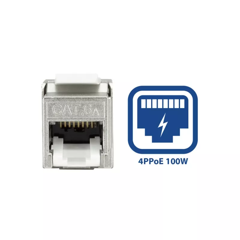 ACT Keystone Jack RJ45 CAT6A ekranuotas be įrankių su dulkių dangteliu
