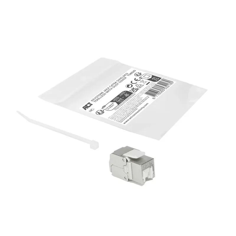 ACT Keystone Jack RJ45 CAT6A ekranuotas be įrankių su dulkių dangteliu