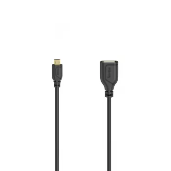 Hama Flexi-plonas USB kabelis USB 2.0 0,15 m Micro-USB A USB A Juoda