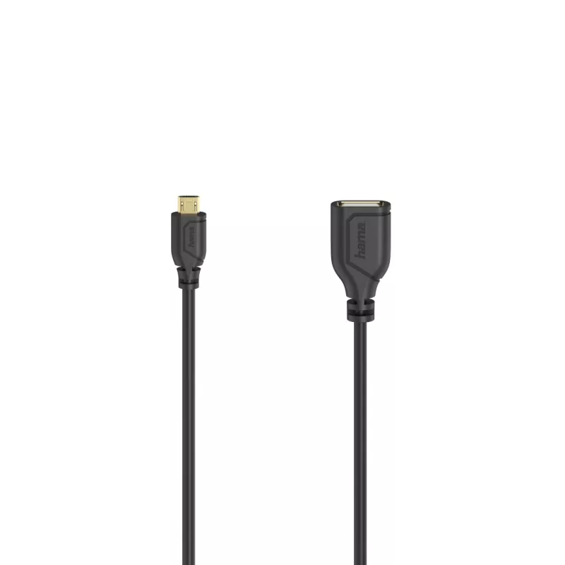 Hama Flexi-plonas USB kabelis USB 2.0 0,15 m Micro-USB A USB A Juoda