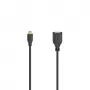 Hama Flexi-plonas USB kabelis USB 2.0 0,15 m Micro-USB A USB A Juoda