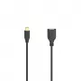 Hama Flexi-plonas USB laidas USB 2.0 0,15 m USB C USB A Juoda