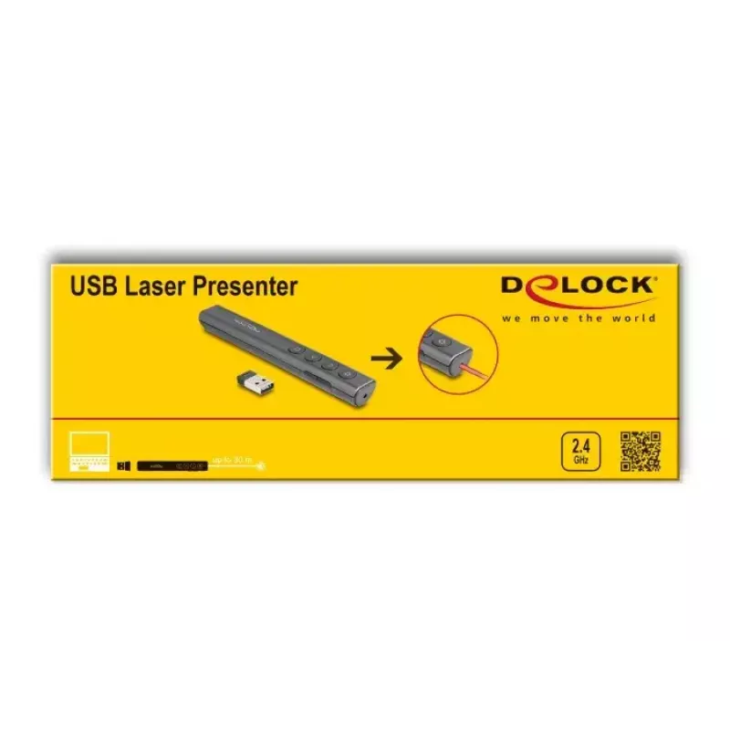 DeLOCK USB lazerinis pranešėjas belaidis USB RF nuotolinio valdymo raudonas lazerinis rodyklė
